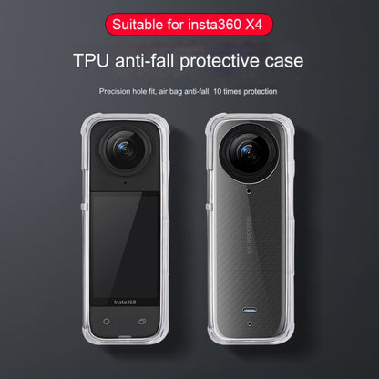 For Insta360 X4 Clear 1.5mm Soft TPU Protective Case With Neck Strap(Transperant) - Case & Bags by PMC Jewellery | Online Shopping South Africa | PMC Jewellery | Buy Now Pay Later Mobicred