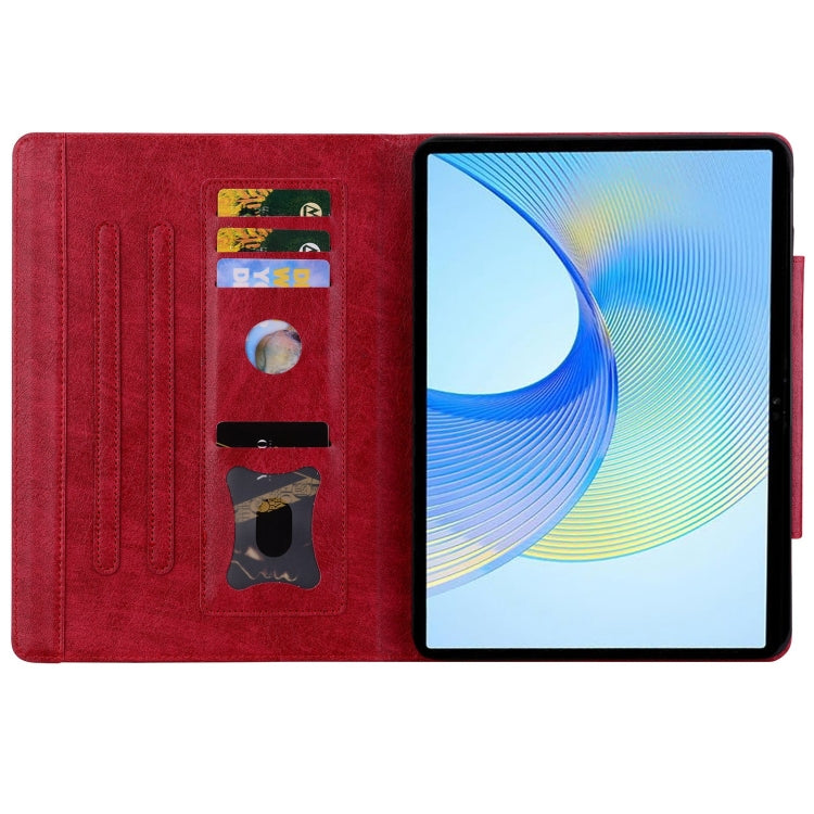 For Honor Pad 8 Cat Buckle Leather Tablet Case(Red) - Honor by PMC TechLife | Online Shopping South Africa | PMC TechLife | Buy Now Pay Later Mobicred