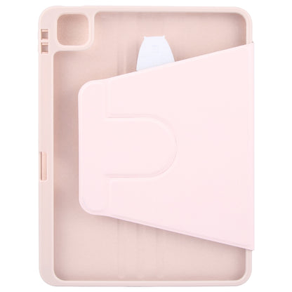 For iPad Air 13 2024 GEBEI Acrylic TPU 3-folding Rotating Smart Tablet Leather Case withh Pen Slot(Pink) - iPad Air 13 2024 Cases by GEBEI | Online Shopping South Africa | PMC Jewellery | Buy Now Pay Later Mobicred