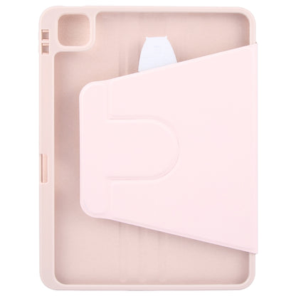 For iPad Pro 11 2024 GEBEI Acrylic TPU 3-folding Rotating Smart Tablet Leather Case withh Pen Slot(Pink) - iPad Pro 11 2024 Cases by GEBEI | Online Shopping South Africa | PMC Jewellery | Buy Now Pay Later Mobicred