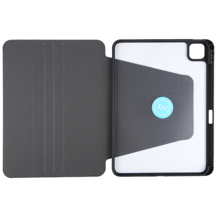 For iPad Pro 11 2024 GEBEI Acrylic TPU 3-folding Rotating Smart Tablet Leather Case withh Pen Slot(Black) - iPad Pro 11 2024 Cases by GEBEI | Online Shopping South Africa | PMC Jewellery | Buy Now Pay Later Mobicred