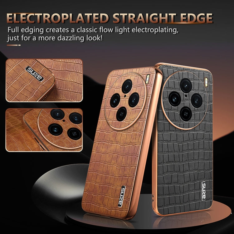 For vivo X100 Pro 5G / X100s Pro AZNS Electroplated Frame Crocodile Texture Full Coverage Phone Case(Blue) - vivo Cases by AZNS | Online Shopping South Africa | PMC Jewellery | Buy Now Pay Later Mobicred