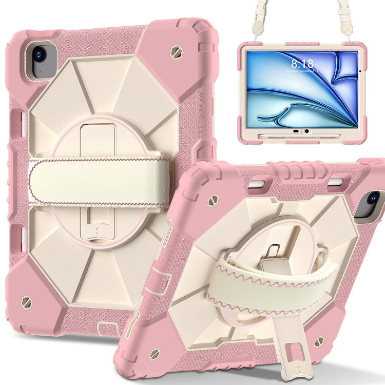 For iPad Air 11 2024 Contrast Color Robot Silicone Hybrid PC Tablet Case(Rose Gold Beige) - iPad Air 11 2024 Cases by PMC Jewellery | Online Shopping South Africa | PMC Jewellery | Buy Now Pay Later Mobicred