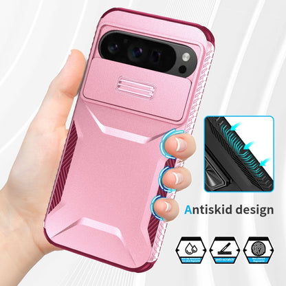 For Google Pixel 9 Pro XL Sliding Camshield Phone Case(Pink + Rose Red) - Google Cases by PMC Jewellery | Online Shopping South Africa | PMC Jewellery | Buy Now Pay Later Mobicred