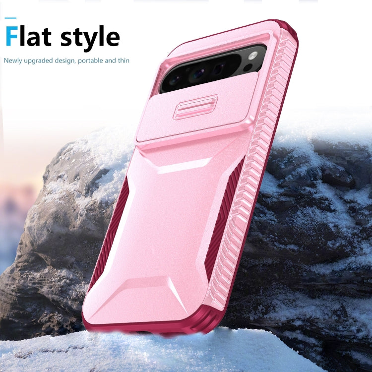 For Google Pixel 9 Pro XL Sliding Camshield Phone Case(Pink + Rose Red) - Google Cases by PMC Jewellery | Online Shopping South Africa | PMC Jewellery | Buy Now Pay Later Mobicred