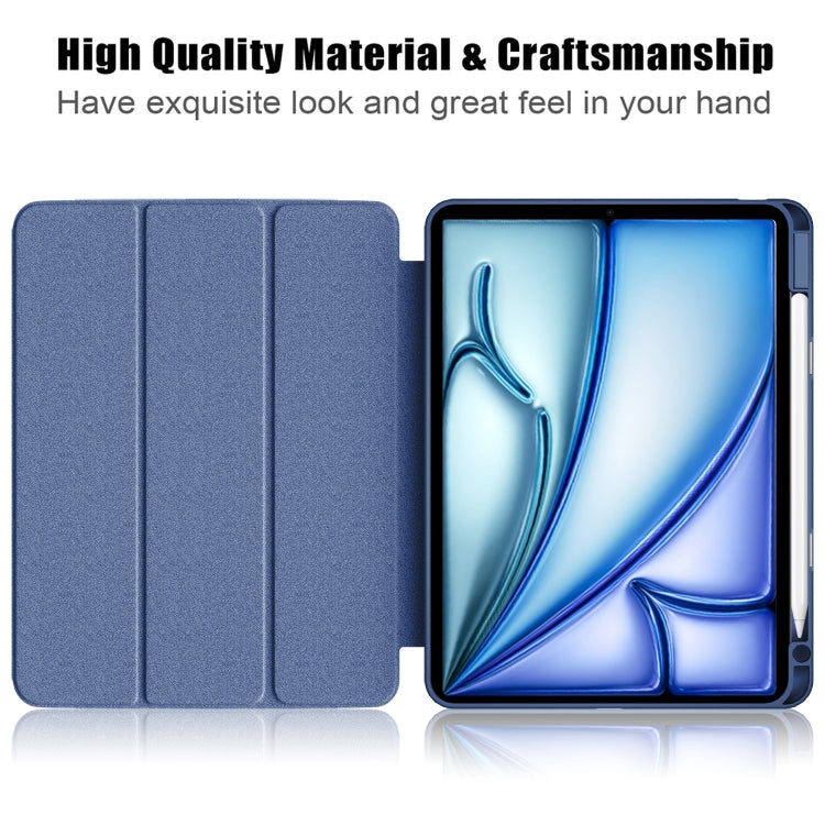 For iPad Air 11 2024 / Pro 11 2022 Acrylic 3-Fold Smart Leather Tablet Case(Dark Blue) - iPad Air 11 2024 Cases by PMC Jewellery | Online Shopping South Africa | PMC Jewellery | Buy Now Pay Later Mobicred