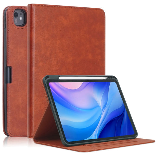 For iPad Pro 11 2024 Front Stand Smart TPU Leather Tablet Case(Brown) - iPad Pro 11 2024 Cases by PMC Jewellery | Online Shopping South Africa | PMC Jewellery | Buy Now Pay Later Mobicred