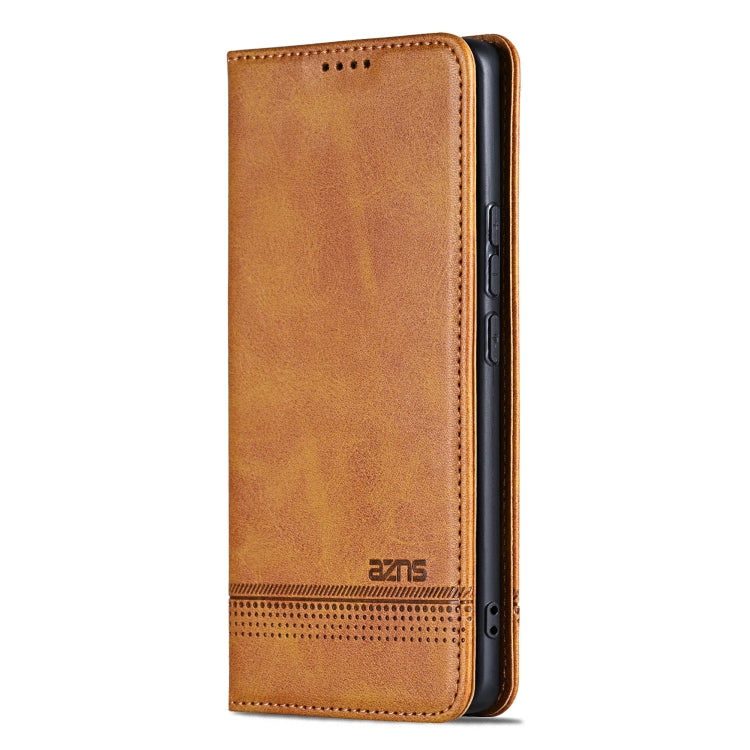 For Redmi Note 14 5G AZNS Magnetic Calf Texture Flip Leather Phone Case(Light Brown) - Note 14 Cases by AZNS | Online Shopping South Africa | PMC Jewellery | Buy Now Pay Later Mobicred