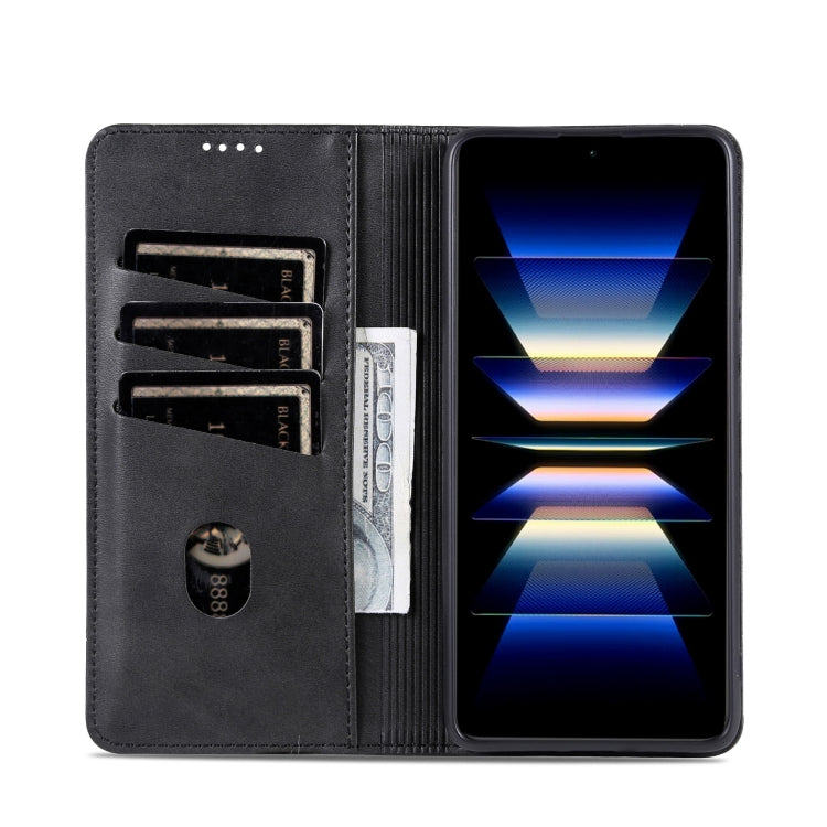 For Redmi Note 14 Pro+ 5G AZNS Magnetic Calf Texture Flip Leather Phone Case(Black) - Note 14 Pro+ Cases by AZNS | Online Shopping South Africa | PMC Jewellery | Buy Now Pay Later Mobicred