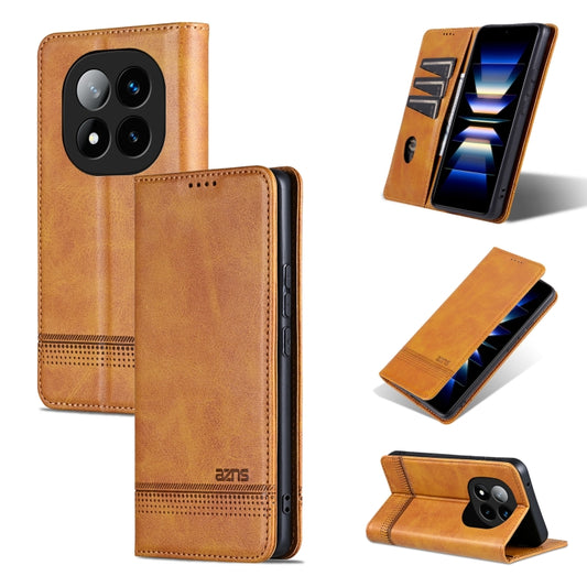 For Redmi Note 14 Pro+ 5G AZNS Magnetic Calf Texture Flip Leather Phone Case(Light Brown) - Note 14 Pro+ Cases by AZNS | Online Shopping South Africa | PMC Jewellery | Buy Now Pay Later Mobicred