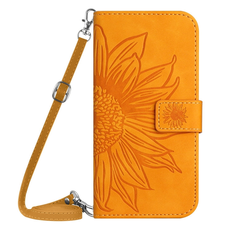 For Samsung Galaxy S25 Ultra 5G Skin Feel Sun Flower Embossed Flip Leather Phone Case with Lanyard(Yellow) - Galaxy S25 Ultra 5G Cases by PMC Jewellery | Online Shopping South Africa | PMC Jewellery | Buy Now Pay Later Mobicred