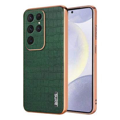 For Samsung Galaxy S25 Ultra 5G AZNS Electroplated Frame Crocodile Texture Full Coverage Phone Case(Green) - Galaxy S25 Ultra 5G Cases by AZNS | Online Shopping South Africa | PMC Jewellery | Buy Now Pay Later Mobicred