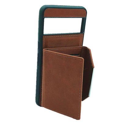 For Google Pixel 9 / 9 Pro Solid Color Metal Buckle Card Slots Bag Phone Case(Brown) - Google Cases by PMC Jewellery | Online Shopping South Africa | PMC Jewellery | Buy Now Pay Later Mobicred