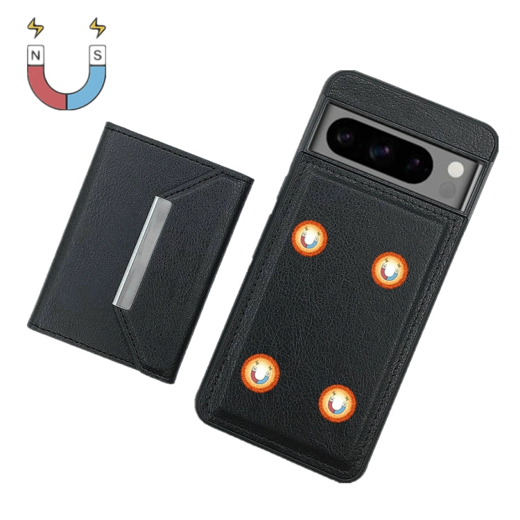 For Google Pixel 9 / 9 Pro Solid Color Metal Buckle Card Slots Bag Phone Case(Black) - Google Cases by PMC Jewellery | Online Shopping South Africa | PMC Jewellery | Buy Now Pay Later Mobicred