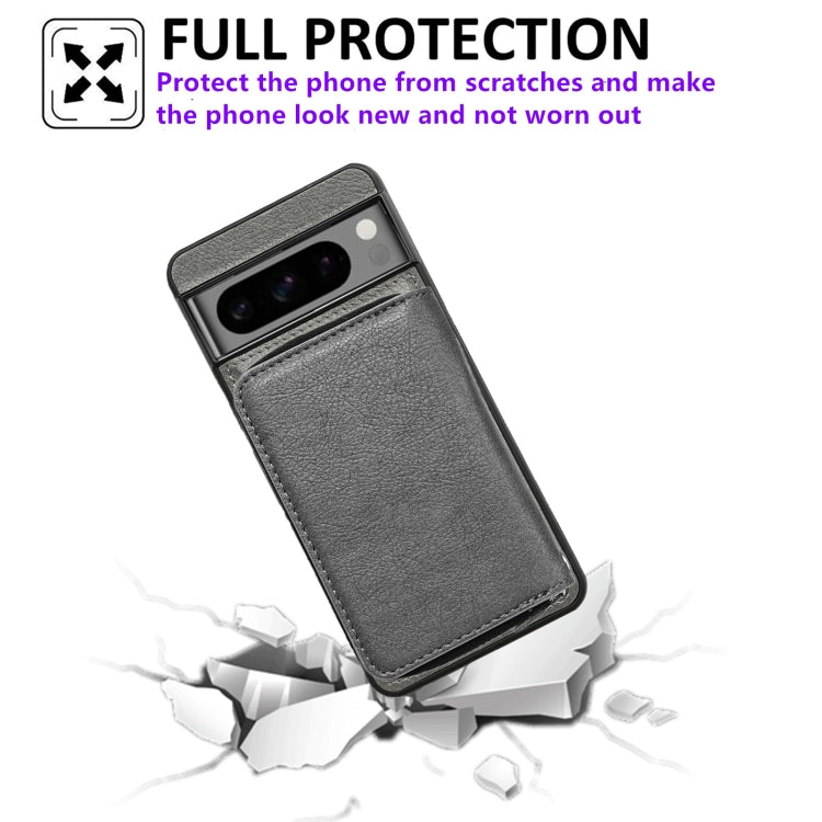 For Google Pixel 7 Pro Solid Color Zipper 11-Card Slots Bag Phone Case with Lanyard(Grey) - Google Cases by PMC TechLife | Online Shopping South Africa | PMC TechLife | Buy Now Pay Later Mobicred