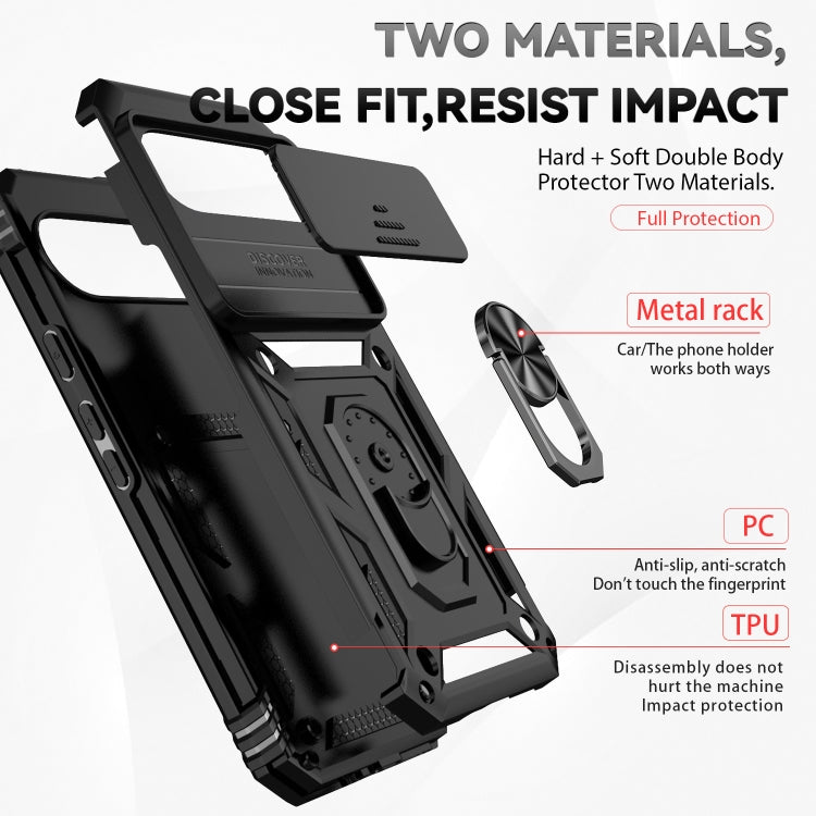 For Google Pixel 9 Pro Sliding Camshield Holder Phone Case(Black) - Google Cases by PMC TechLife | Online Shopping South Africa | PMC TechLife | Buy Now Pay Later Mobicred