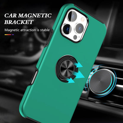 For iPhone 16 Magnetic Ring Holder Phone Case(Dark Green) - iPhone 16 Cases by PMC Jewellery | Online Shopping South Africa | PMC Jewellery | Buy Now Pay Later Mobicred