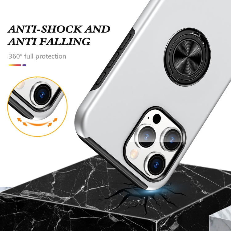 For iPhone 16 Pro Magnetic Ring Holder Phone Case(Silver) - iPhone 16 Pro Cases by PMC Jewellery | Online Shopping South Africa | PMC Jewellery | Buy Now Pay Later Mobicred