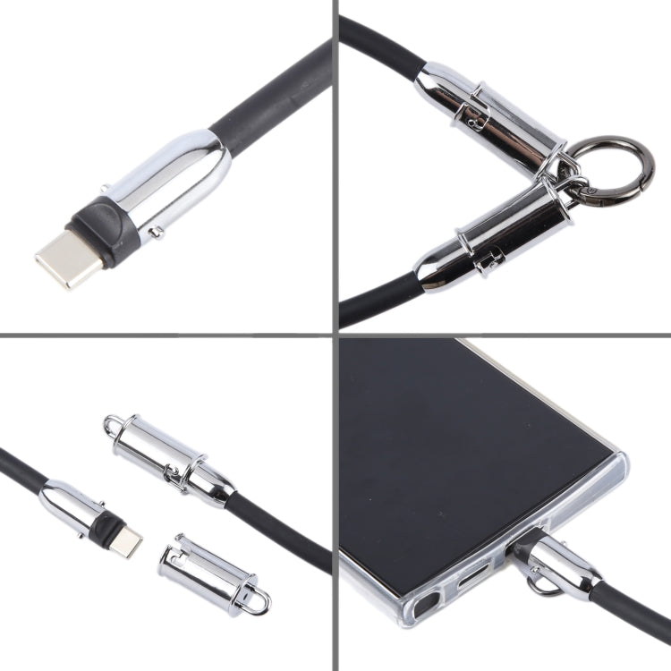USB-C / Type-C to Type-C Data Cable Phone Anti-lost Short Lanyard, Length: 30cm(Green Braid) - USB-C & Type-C Cable by PMc TechLife | Online Shopping South Africa | PMc TechLife | Buy Now Pay Later Mobicred