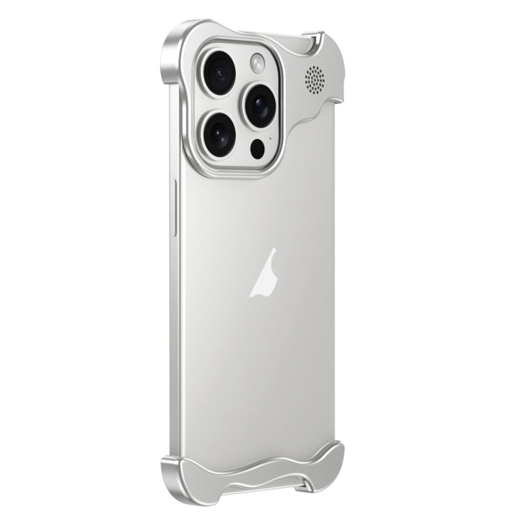 For iPhone 14 Pro Aromatherapy Alloy Frameless Phone Case(Silver) - iPhone 14 Pro Cases by PMC Jewellery | Online Shopping South Africa | PMC Jewellery | Buy Now Pay Later Mobicred