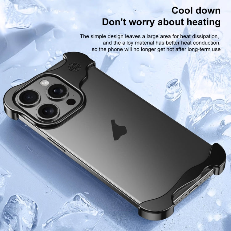 For iPhone 16 Pro Max Aromatherapy Alloy Frameless Phone Case(Silver) - iPhone 16 Pro Max Cases by PMC Jewellery | Online Shopping South Africa | PMC Jewellery | Buy Now Pay Later Mobicred