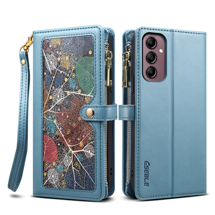 For Samsung Galaxy S25 5G ESEBLE Star Series Lanyard Zipper Wallet RFID Leather Case(Blue) - Galaxy S25 5G Cases by ESEBLE | Online Shopping South Africa | PMC Jewellery | Buy Now Pay Later Mobicred