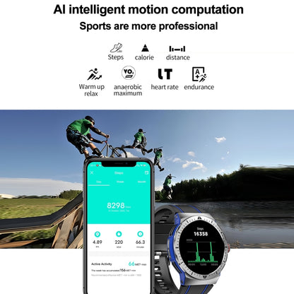 LEMFO HK52 1.43 inch BT5.3 IP68 Sport Smart Watch, Support Bluetooth Call / Message Notification / Heart Rate / Blood Pressure Health Monitor(Blue) - Smart Watches by LEMFO | Online Shopping South Africa | PMC Jewellery | Buy Now Pay Later Mobicred