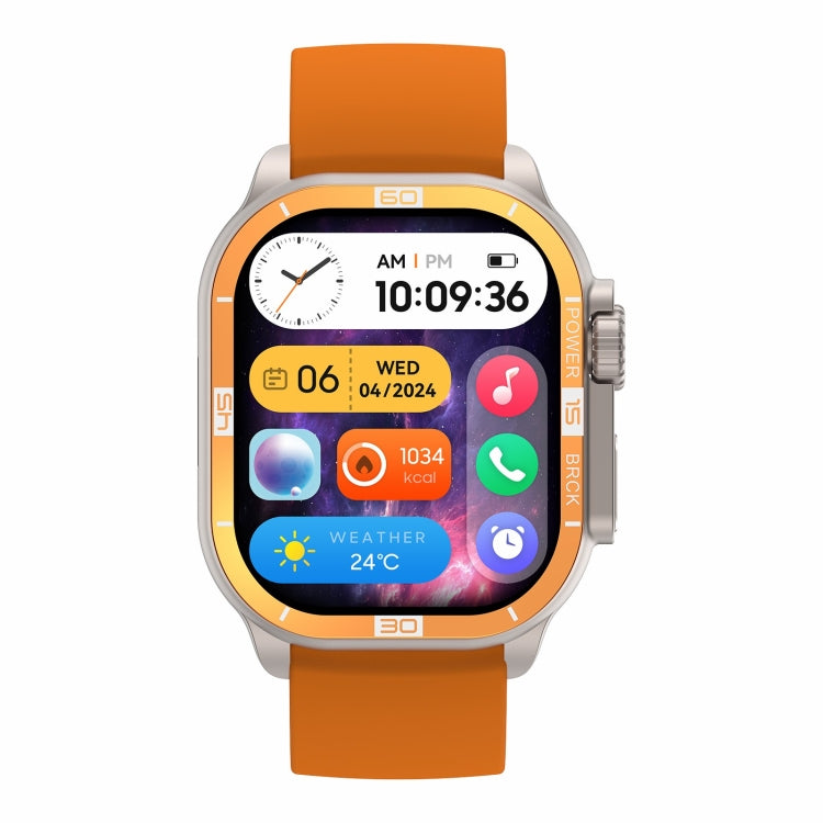 HK96S 2.06 inch BT5.3 IP68 Sport Smart Watch, Support Bluetooth Call / Sleep / Blood Oxygen / Heart Rate / Blood Pressure Health Monitor(Orange) - Smart Watches by PMC Jewellery | Online Shopping South Africa | PMC Jewellery | Buy Now Pay Later Mobicred