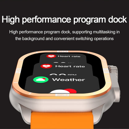 HK96S 2.06 inch BT5.3 IP68 Sport Smart Watch, Support Bluetooth Call / Sleep / Blood Oxygen / Heart Rate / Blood Pressure Health Monitor(Orange) - Smart Watches by PMC Jewellery | Online Shopping South Africa | PMC Jewellery | Buy Now Pay Later Mobicred