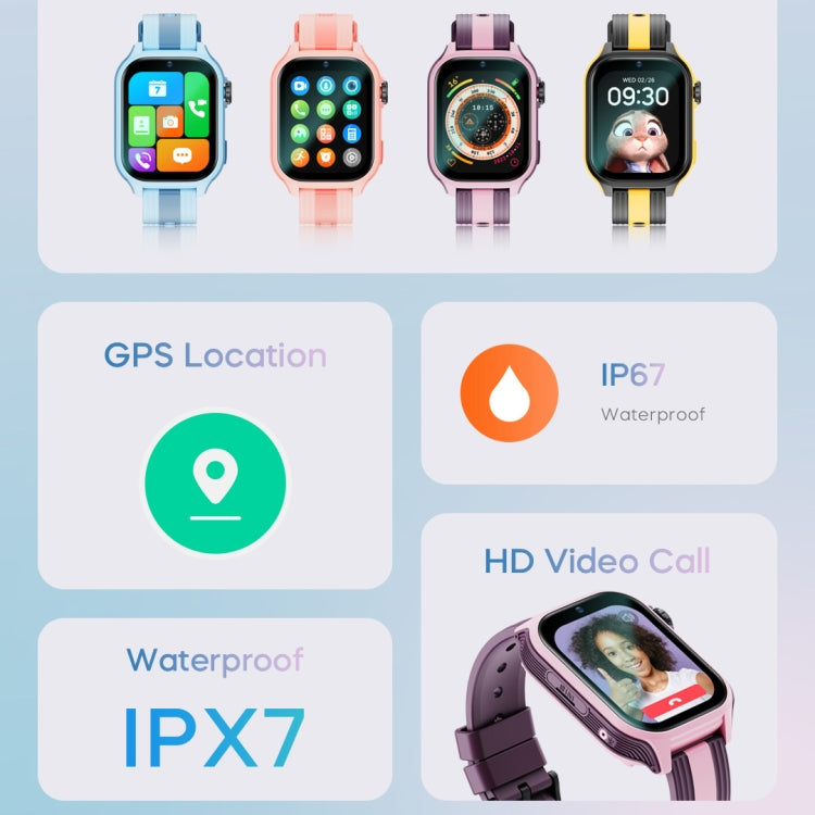 LEMFO K36 1.83 inch IPX7 Children Sport Smart Watch, Support Video Call / Message Notification / GPS / WiFi(Blue) - Smart Watches by LEMFO | Online Shopping South Africa | PMC Jewellery | Buy Now Pay Later Mobicred