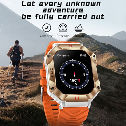 LEMFO KR80 2.0 inch BT5.1 IP67 Sport Smart Watch, Support Bluetooth Call / Sleep / Blood Oxygen / Heart Rate / Blood Pressure Health Monitor(White+Orange) - Smart Watches by LEMFO | Online Shopping South Africa | PMC Jewellery | Buy Now Pay Later Mobicred