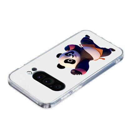 For Google Pixel 9 Pro Colored Drawing Pattern Transparent TPU Phone Case(Panda) - Google Cases by PMC Jewellery | Online Shopping South Africa | PMC Jewellery | Buy Now Pay Later Mobicred