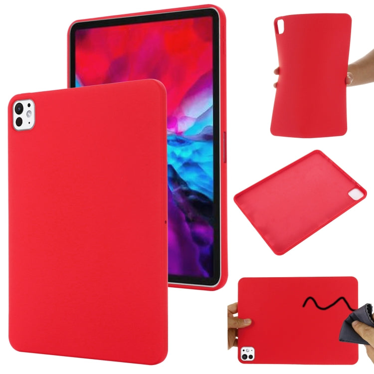 For iPad Pro 11 2024 Pure Color Liquid Silicone Shockproof Tablet Case(Red) - iPad Pro 11 2024 Cases by PMC TechLife | Online Shopping South Africa | PMC TechLife | Buy Now Pay Later Mobicred