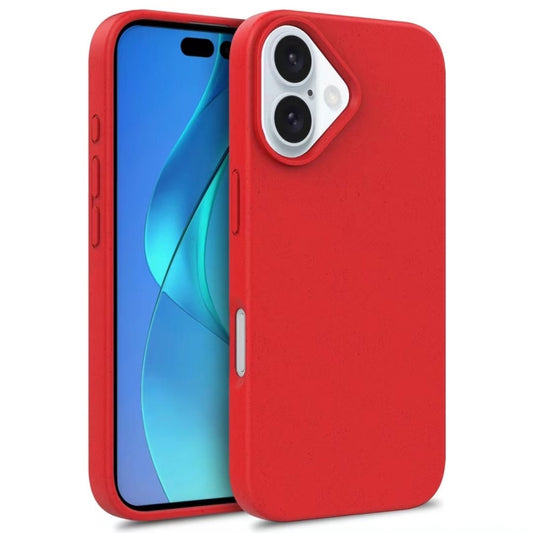 For iPhone 16 Plus Wheat Straw TPU Phone Case(Red) - iPhone 16 Plus Cases by PMC Jewellery | Online Shopping South Africa | PMC Jewellery | Buy Now Pay Later Mobicred