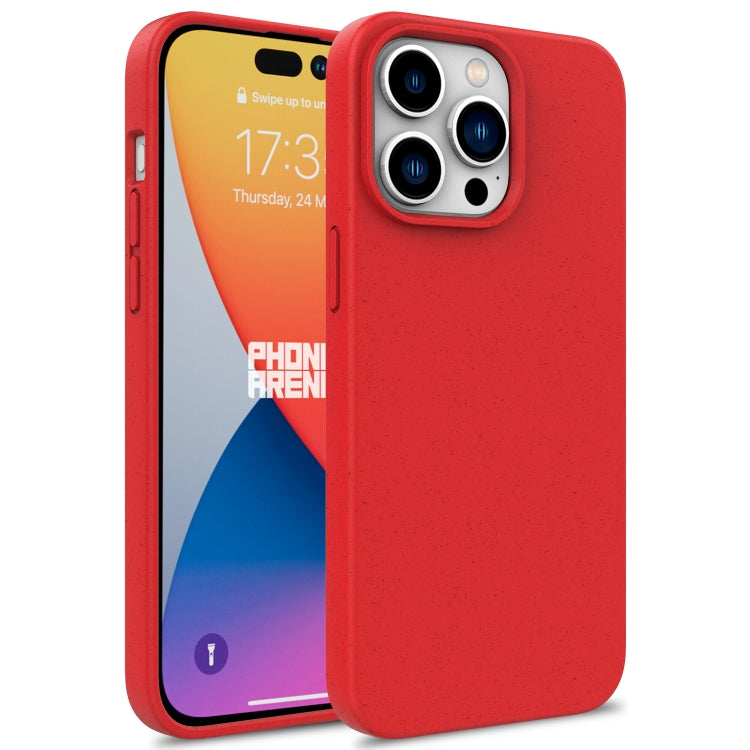 For iPhone 16 Pro Wheat Straw TPU Phone Case(Red) - iPhone 16 Pro Cases by PMC Jewellery | Online Shopping South Africa | PMC Jewellery | Buy Now Pay Later Mobicred