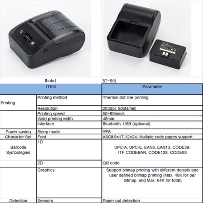 BT-581 58mm USB-C/Type-C + Bluetooth Portable Thermal Printer(EU Plug) - Printer by PMC Jewellery | Online Shopping South Africa | PMC Jewellery | Buy Now Pay Later Mobicred