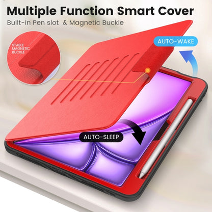 For iPad Air 11 2024 Smart B Magnetic Holder Leather Tablet Case(Red) - iPad Air 11 2024 Cases by PMC Jewellery | Online Shopping South Africa | PMC Jewellery | Buy Now Pay Later Mobicred