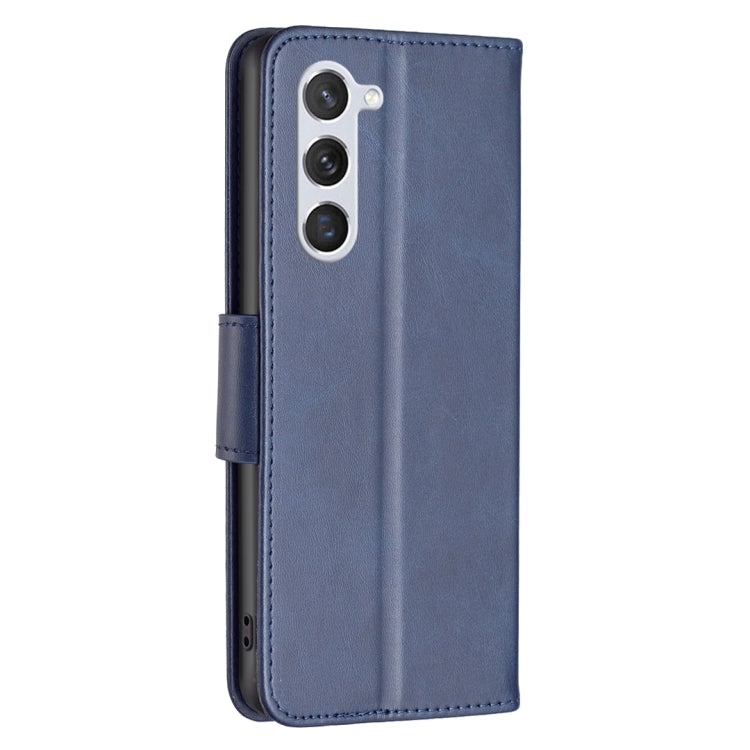 For Samsung Galaxy S25 5G Lambskin Texture Pure Color Flip Leather Phone Case(Blue) - Galaxy S25 5G Cases by PMC Jewellery | Online Shopping South Africa | PMC Jewellery | Buy Now Pay Later Mobicred