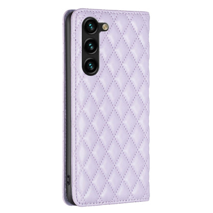 For Samsung Galaxy S25+ 5G Diamond Lattice Magnetic Leather Flip Phone Case(Purple) - Galaxy S25+ 5G Cases by PMC Jewellery | Online Shopping South Africa | PMC Jewellery | Buy Now Pay Later Mobicred