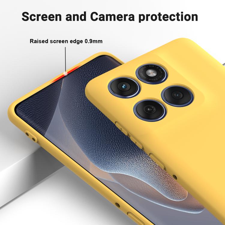 For Motorola Edge 60s Solid Color Liquid Silicone Dropproof Full Coverage Phone Case(Yellow) - free shipping - PMC TechLife - Order now!