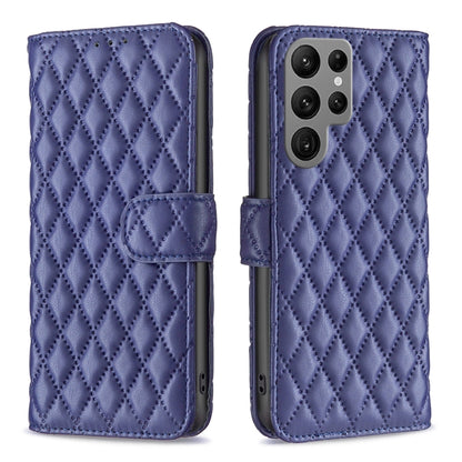 For Samsung Galaxy S25 Ultra 5G Diamond Lattice Wallet Flip Leather Phone Case(Blue) - Galaxy S25 Ultra 5G Cases by PMC Jewellery | Online Shopping South Africa | PMC Jewellery | Buy Now Pay Later Mobicred