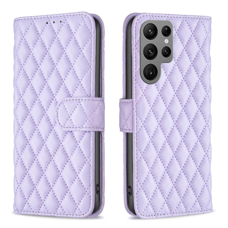 For Samsung Galaxy S25 Ultra 5G Diamond Lattice Wallet Flip Leather Phone Case(Purple) - Galaxy S25 Ultra 5G Cases by PMC Jewellery | Online Shopping South Africa | PMC Jewellery | Buy Now Pay Later Mobicred