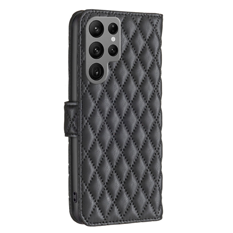 For Samsung Galaxy S25 Ultra 5G Diamond Lattice Wallet Flip Leather Phone Case(Black) - Galaxy S25 Ultra 5G Cases by PMC Jewellery | Online Shopping South Africa | PMC Jewellery | Buy Now Pay Later Mobicred