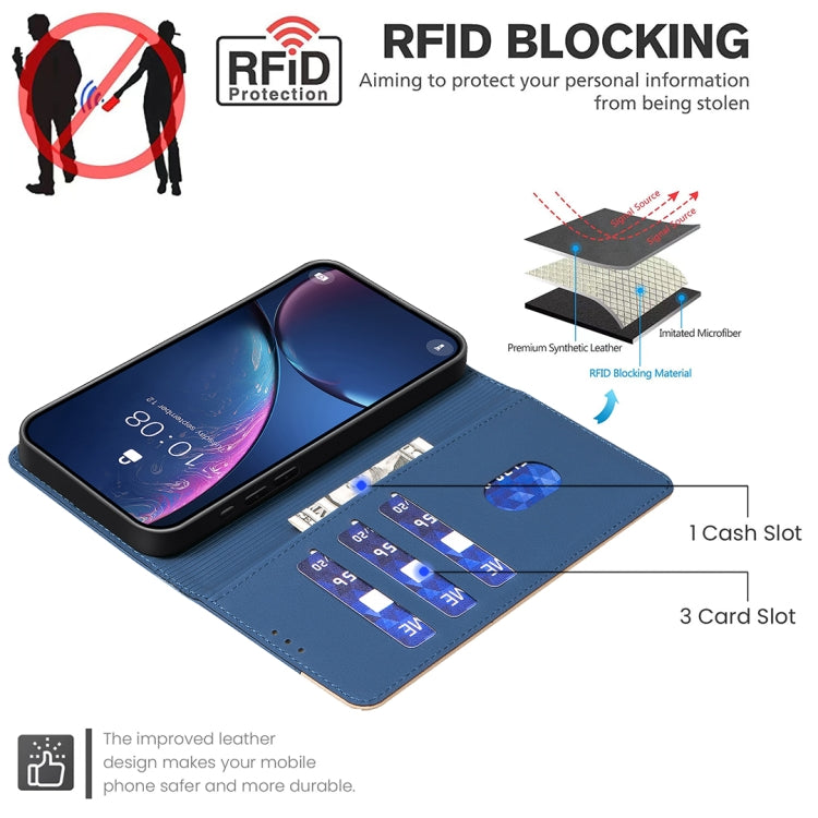For Google Pixel 9 Color Matching RFID Anti-theft Leather Phone Case(Blue) - Google Cases by PMC TechLife | Online Shopping South Africa | PMC TechLife | Buy Now Pay Later Mobicred