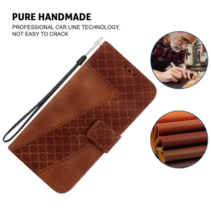 For Xiaomi Redmi K70 / K70 Pro Seven-shaped Embossed Leather Phone Case(Brown) - K70 Cases by PMC Jewellery | Online Shopping South Africa | PMC Jewellery | Buy Now Pay Later Mobicred