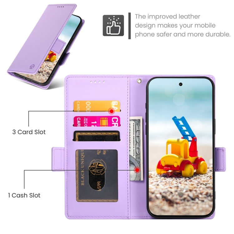 For Google Pixel 9 Pro Side Buckle Magnetic Frosted Leather Phone Case(Purple) - Google Cases by PMC Jewellery | Online Shopping South Africa | PMC Jewellery | Buy Now Pay Later Mobicred