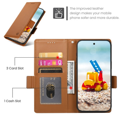 For Google Pixel 9 Pro Side Buckle Magnetic Frosted Leather Phone Case(Brown) - Google Cases by PMC Jewellery | Online Shopping South Africa | PMC Jewellery | Buy Now Pay Later Mobicred