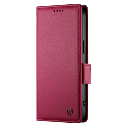 For iPhone SE 2024 Side Buckle Magnetic Frosted Leather Phone Case(Wine Red) - More iPhone Cases by PMC Jewellery | Online Shopping South Africa | PMC Jewellery | Buy Now Pay Later Mobicred