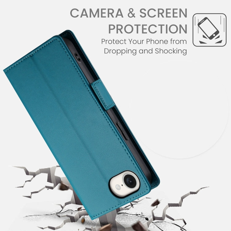 For iPhone SE 2024 Side Buckle Magnetic Frosted Leather Phone Case(Blue) - More iPhone Cases by PMC Jewellery | Online Shopping South Africa | PMC Jewellery | Buy Now Pay Later Mobicred