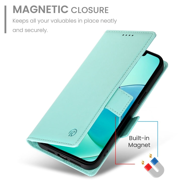 For iPhone SE 2024 Side Buckle Magnetic Frosted Leather Phone Case(Mint Green) - More iPhone Cases by PMC Jewellery | Online Shopping South Africa | PMC Jewellery | Buy Now Pay Later Mobicred